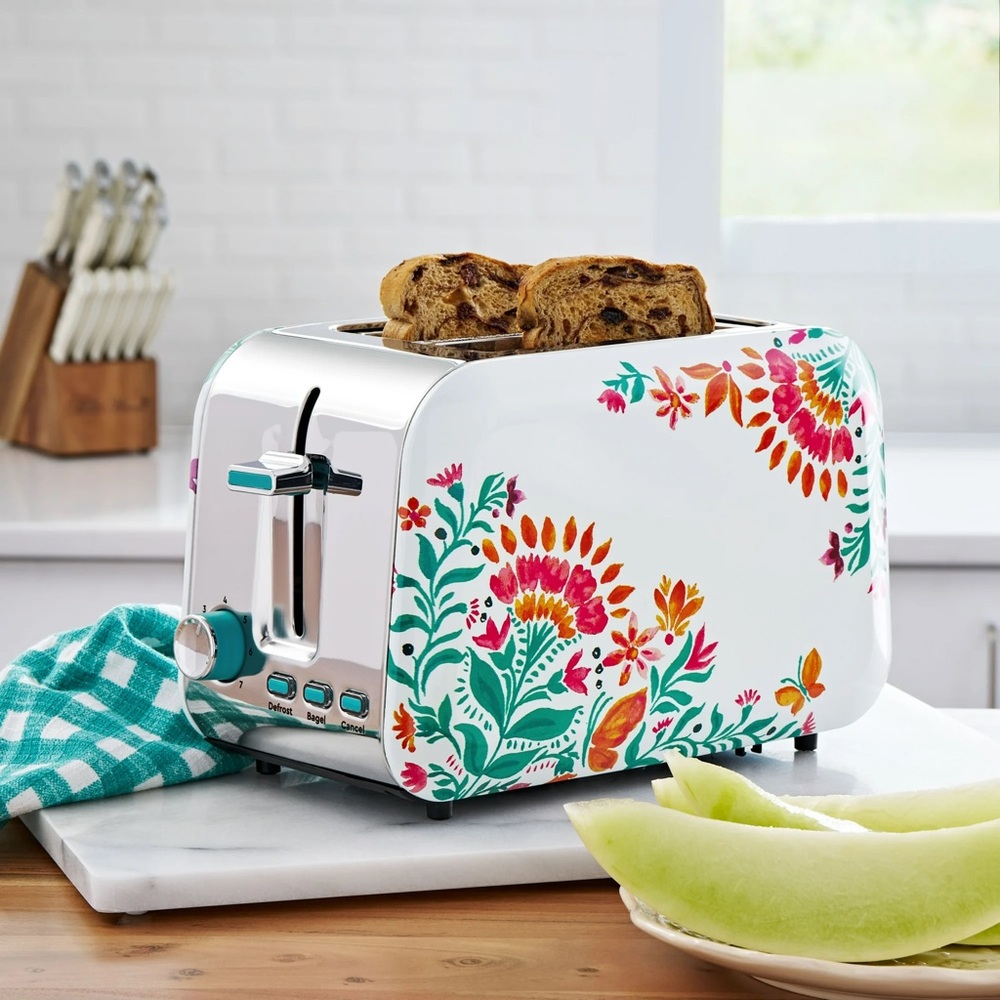 The Pioneer Woman folk Geo stainless steel 2-slot toaster